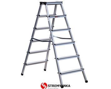 Двухсторонняя стремянка алюминиевая VIRASTAR Olympos 2x6 ступеней OL6-LFD132AL фото