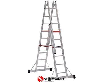 Двухсекционная телескопическая лестница VIRASTAR 2x6 ступеней TA002 фото