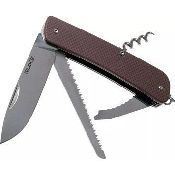 Багатофункціональний ніж Ruike Criterion L32, (8.5 см) 12C27 / G10 коричневий, 13 інстр. L32-N фото