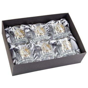 Набір для віскі &laquo;КРОЛИК-23&raquo; Boss Crystal, 6 келихів, платина, срібло, золото, кришталь BCR6KR23PL BCR6KR23PL фото