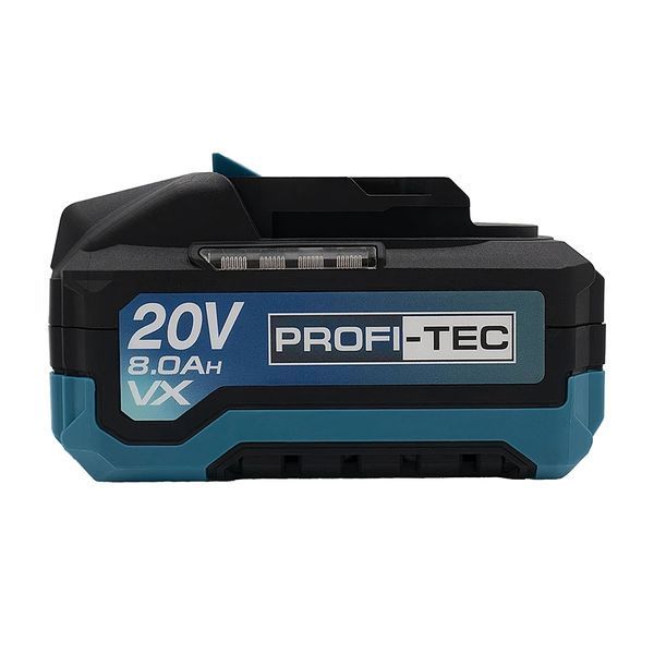 Акумуляторна батарея PROFI-TEC PT2080VX POWERLine (20 В / 8.0 Аг, високострумова, з індикатором) 007020P фото