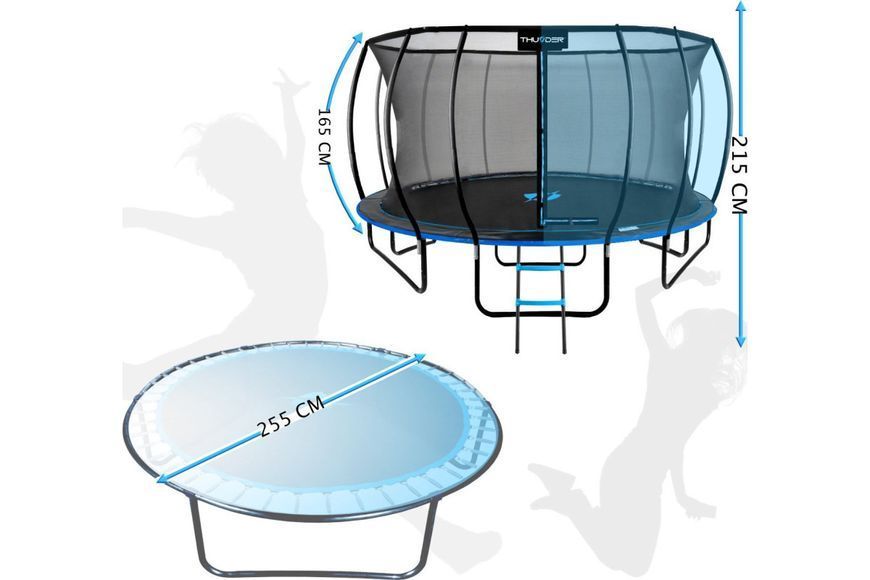 Батут THUNDER INSIDE ULTRA з внутрішньою сіткою 8 футів 255 см чорно-блакитний INSIDE-ULTRA-8FT-BLUE INSIDE-ULTRA-8FT-BLUE фото