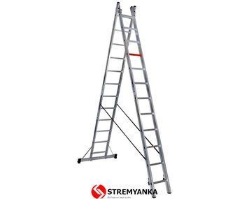 Двухсекционная алюминиевая лестница-стремянка Duomax Pro VIRASTAR 2x12 ступеней TSA7 фото