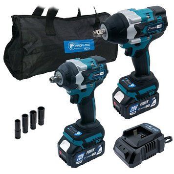 Аккумуляторный набор инструментов PROFI-TEC Combo Set 2/5 POWERLine (DTW500BL, DTW800BL) (2&times;PT2050MP (4.0 Ач), 006449P фото