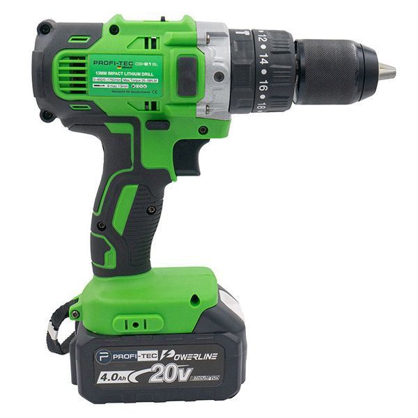 Аккумуляторная дрель-шуруповерт PROFI-TEC DSH21BL (2&times;PT2040 (4.0 Ач), зарядное устройство) 002769P фото