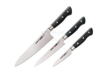 Набор из 3-х кухонных ножей (овощной, универсальный, шеф), Samura "Pro-S" (SP-0220) SP-0220 фото