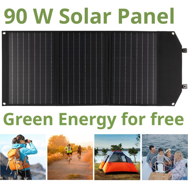 Портативний зарядний пристрій сонячна панель Bresser Mobile Solar Charger 90 Watt USB DC (3810060) 930151 фото