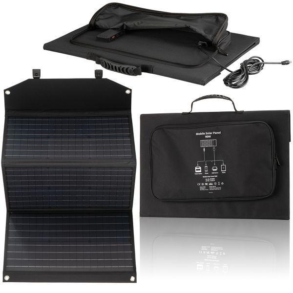 Портативний зарядний пристрій сонячна панель Bresser Mobile Solar Charger 90 Watt USB DC (3810060) 930151 фото