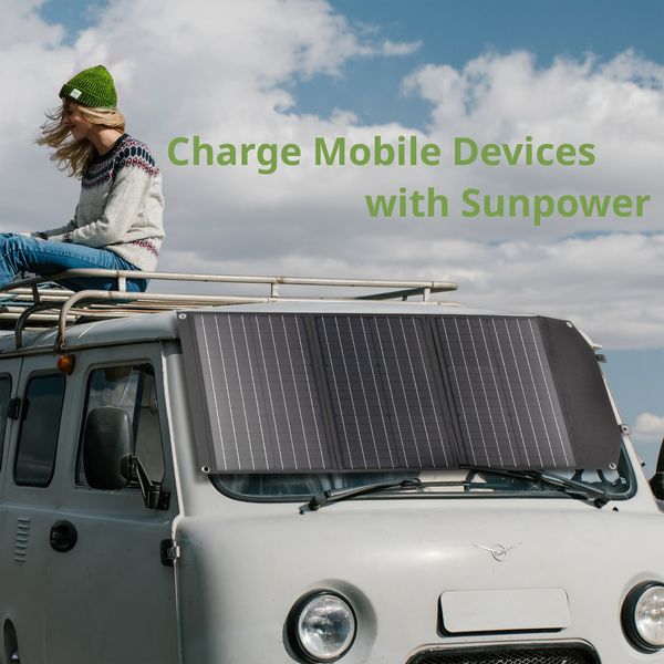 Портативний зарядний пристрій сонячна панель Bresser Mobile Solar Charger 90 Watt USB DC (3810060) 930151 фото