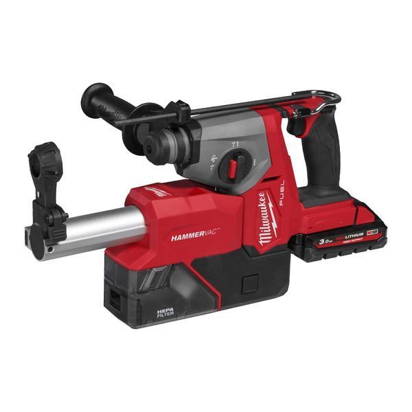 Перфоратор акумуляторний SDS-PLUS MILWAUKEE, M18 FHACDDE-0C, 1,7Дж (каркас, з пилососом) 4933498586 фото