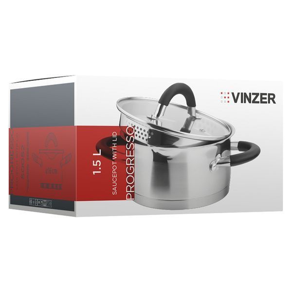 Каструля з кришкою Vinzer Progresso 1,5 л 50052 50052 фото