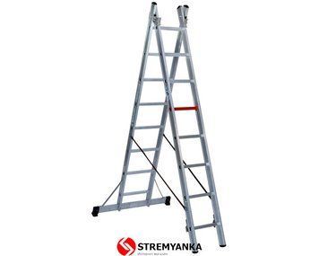 Двухсекционная алюминиевая лестница-стремянка Duomax Pro VIRASTAR 2х8 ступеней TSA5 фото