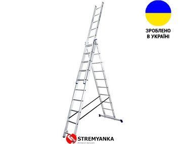 Алюминиевая трехсекционная лестница 3х10 ступеней TRIOMAX VIRASTAR VTL310 фото