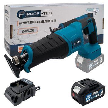 Аккумуляторная сабельная пила PROFI-TEC BJR2032BL POWERLine (1&times;PT2050HE (4.0 Ач), зарядное устройство) 006325P фото