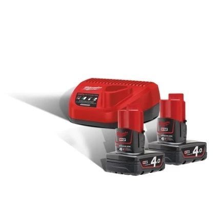 Енергокомплект MILWAUKEE M12 NRG-402 (ЗП С12+ 2акк.Х4Ач B4) 4933459211 фото