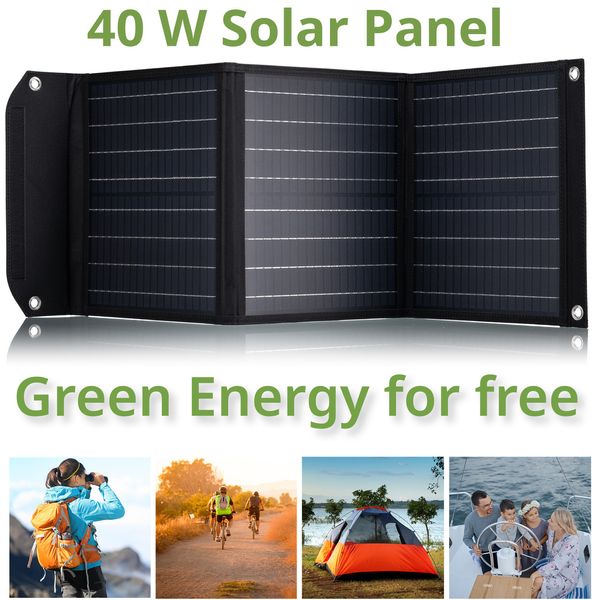 Портативний зарядний пристрій сонячна панель Bresser Mobile Solar Charger 40 Watt USB DC (3810040) 930149 фото