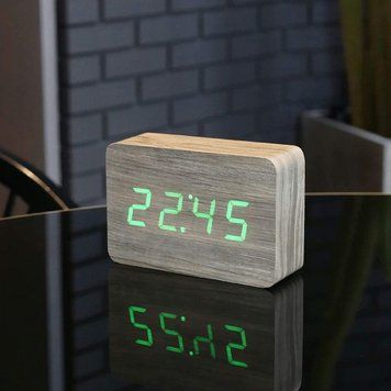 Смарт-будильник з термометром "BRICK", ясен (GK15G12) GK15G12 фото