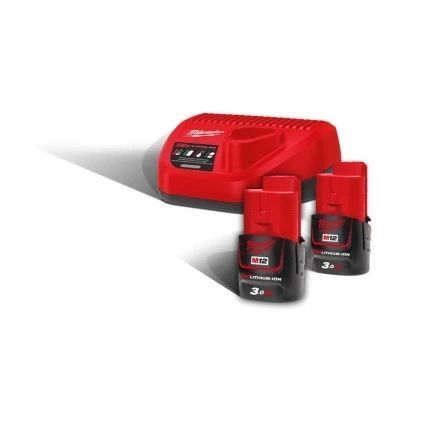 Енергокомплект MILWAUKEE M12 NRG-302 (ЗП С12+ з 2 шт. B3 Ач) 4933451902 фото