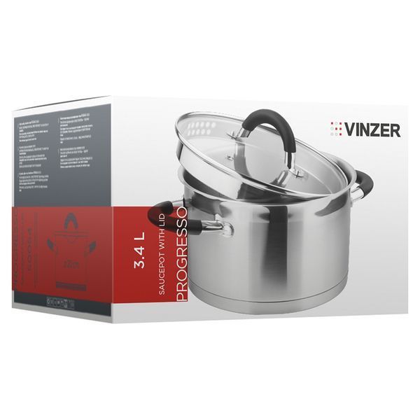 Каструля з кришкою Vinzer Progresso 3,4 л 50054 50054 фото