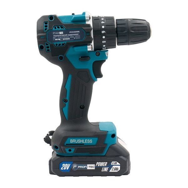Аккумуляторный шуруповерт PROFI-TEC PCD4020BL POWERLine (2&times;PT2020MP (2.0 Ач), зарядное устройство) 005937P фото