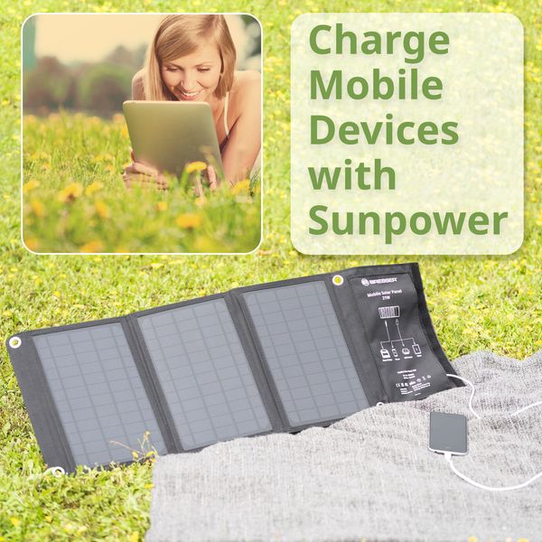 Портативний зарядний пристрій сонячна панель Bresser Mobile Solar Charger 21 Watt USB DC (3810030) 930148 фото