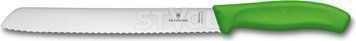 Ніж кухонний для хліба Victorinox SwissClassic, серрейтор, 21 cм, зелений, блістер 6.8636.21L4B фото