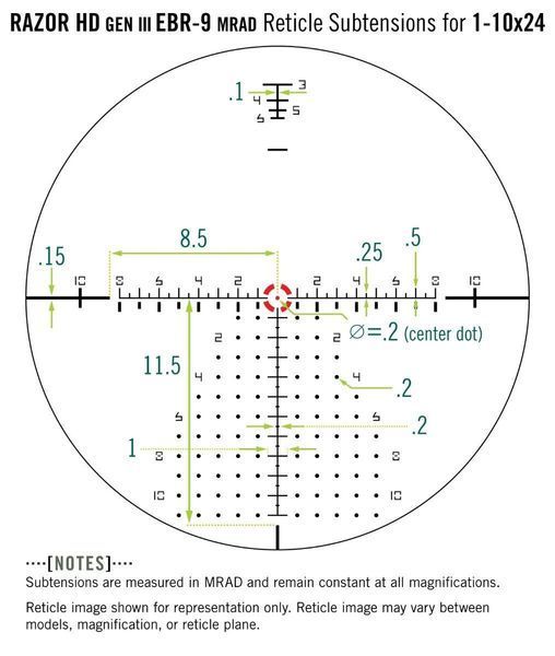 Приціл оптичний Vortex Razor HD Gen III 1-10x24 FFP EBR-9 (MRAD) (RZR-11002) 929465 фото