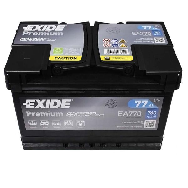 Автомобильный Аккумулятор EXIDE Premium Carbon Boost 2.0 6СТ-77Ah АзЕ 760A (EN) EA770 (4776) СТ-00118755 фото