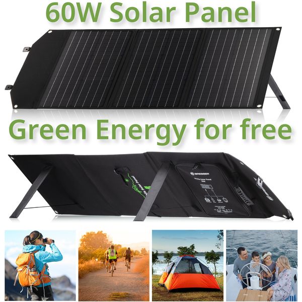 Портативний зарядний пристрій сонячна панель Bresser Mobile Solar Charger 60 Watt USB DC (3810050) 930150 фото