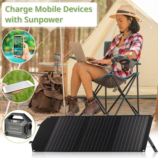 Портативний зарядний пристрій сонячна панель Bresser Mobile Solar Charger 60 Watt USB DC (3810050) 930150 фото