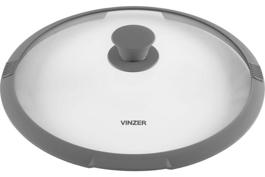 Кришка VINZER скляна із силіконом 28 см (50252) 50252 фото