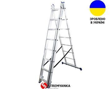 Алюминиевая трехсекционная лестница 3х8 ступеней TRIOMAX VIRASTAR VTL038 фото