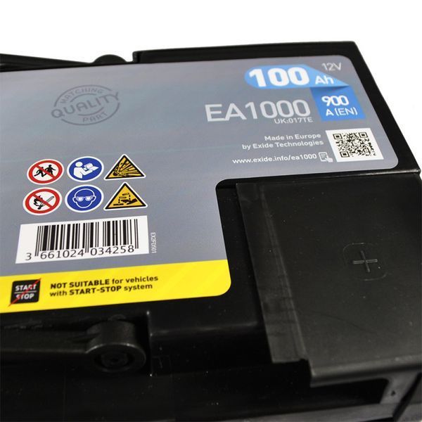 Автомобильный Аккумулятор EXIDE Premium 6СТ-100Ah АзЕ 900A (EN) EA1000 (76059) СТ-00118743 фото