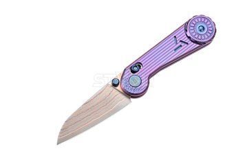 Ніж-антистрес Hightron EdgePlay дамаск з міддю титан TC4 HT01PURP HT01PURP фото