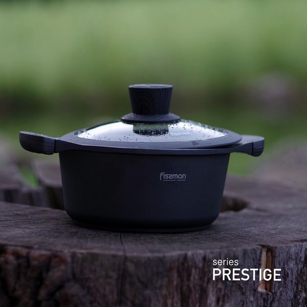 Кастрюля Fissman PRESTIGE 20x9,5 см / 2,4 л со стеклянной крышкой (5041) 5041 фото