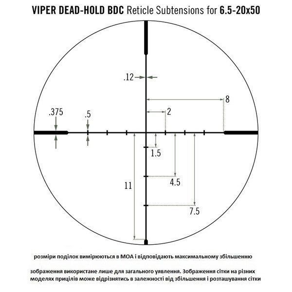 Приціл оптичний Vortex Viper 6.5-20x50 SFP BDC MOA (VPR-M-06BDC) 926070 фото