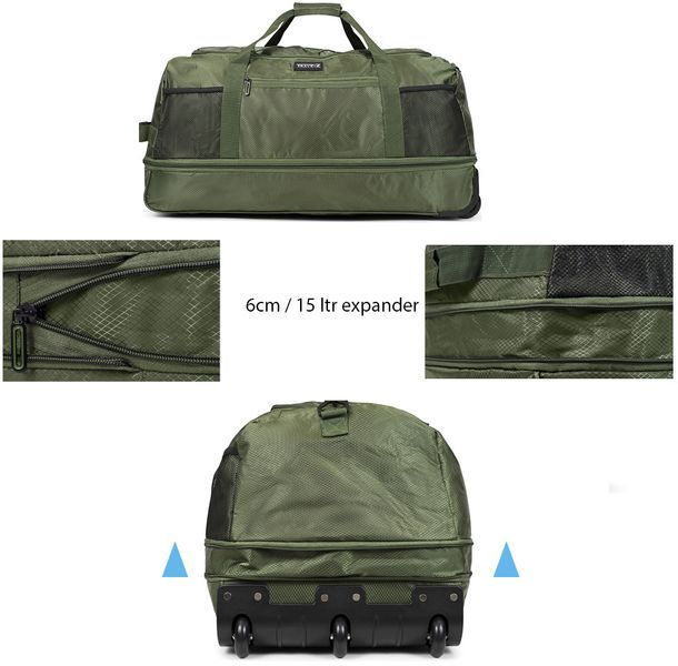 Сумка дорожня на колесах TravelZ Wheelbag Doubleloader foldable green (603097) 931070 фото