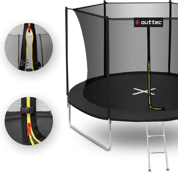 Батут OUTTEC Inside Net з внутрішньою сіткою 12 футів 374 см чорний V312184 фото