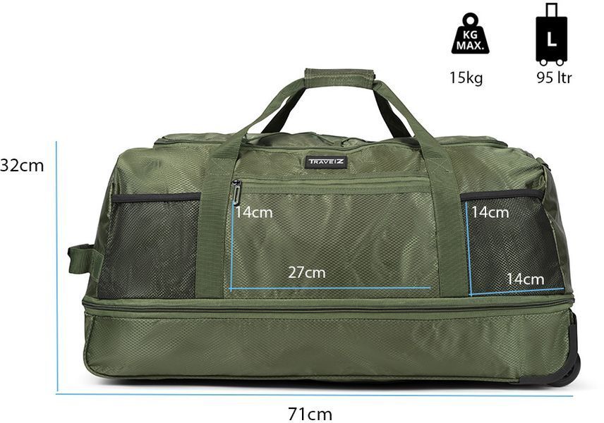 Сумка дорожня на колесах TravelZ Wheelbag Doubleloader foldable green (603097) 931070 фото
