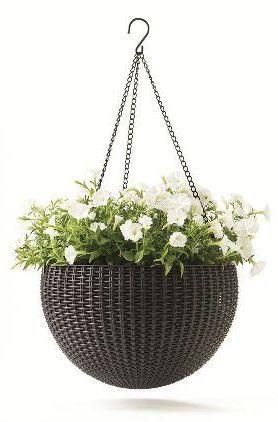 Горщик для квітів Keter Rattan style hanging sphere planter 7290106924567 фото