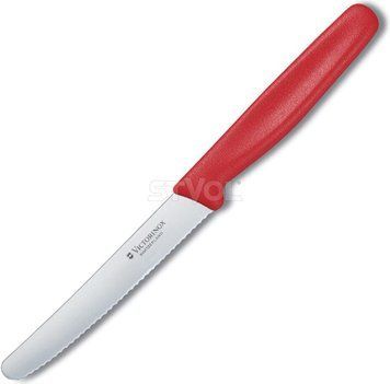 Ніж кухонний Victorinox Standart 11 см серрейтор, заокруглений, червоний 5.0831 фото