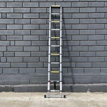 Телескопічна драбина 3.2 м приставна на 11 щаблів Техпром 10911 фото