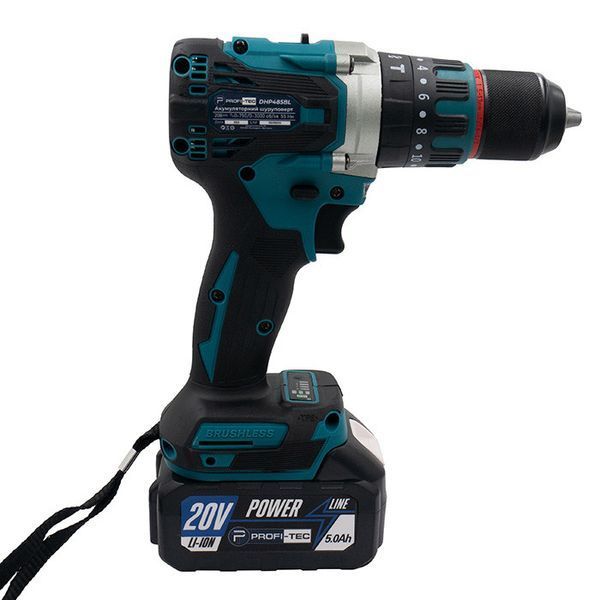 Аккумуляторный шуруповерт PROFI-TEC DHP485BL POWERLine (2&times;PT2050MP (4.0 Аг), зарядное устройство) 006269P фото