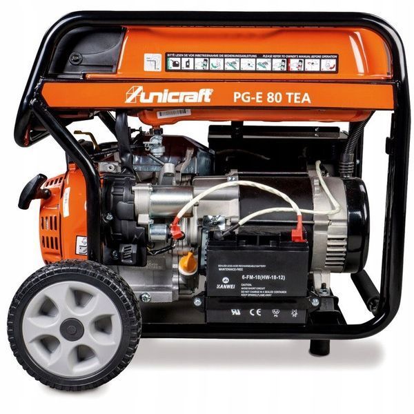 Трифазний бензиновий генератор PG-E 80 TEA UNICRAFT 6706080D фото