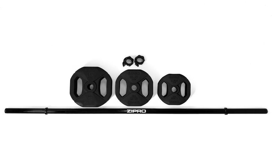 Штанга Body Pump Black Zipro з комплектом обтяжень 20 кг 5902659842183 фото