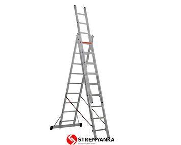 Трехсекционная алюминиевая лестница Triomax Pro VIRASTAR 3x9 ступеней TS199 фото