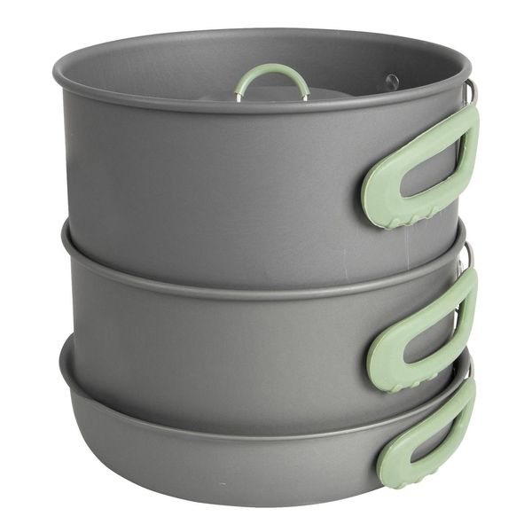 Набір посуду Bo-Camp Explorer XL 4 Pieces Hard Anodized Grey/Green (2200249) DAS302116 фото