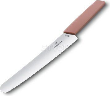 Ніж кухонний для хліба Victorinox Swiss Modern, серрейтор, 22 cм, абрикосовий, блістер 6.9076.22W5B фото