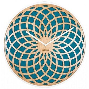 Настінний годинник NeXtime Sun Small Turquoise &Oslash;35 см (3150TQ) 3150TQ фото