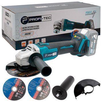 Аккумуляторная угловая шлифовальная машина PROFI-TEC DGA20BL POWERLine (без аккумулятора и зарядного устройств 005940P фото